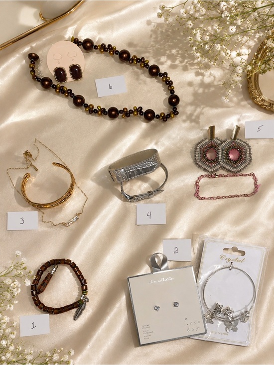 Jewelry - Pick One Jewelry and Lip Gloss Set - Pink, Gold, Brown
